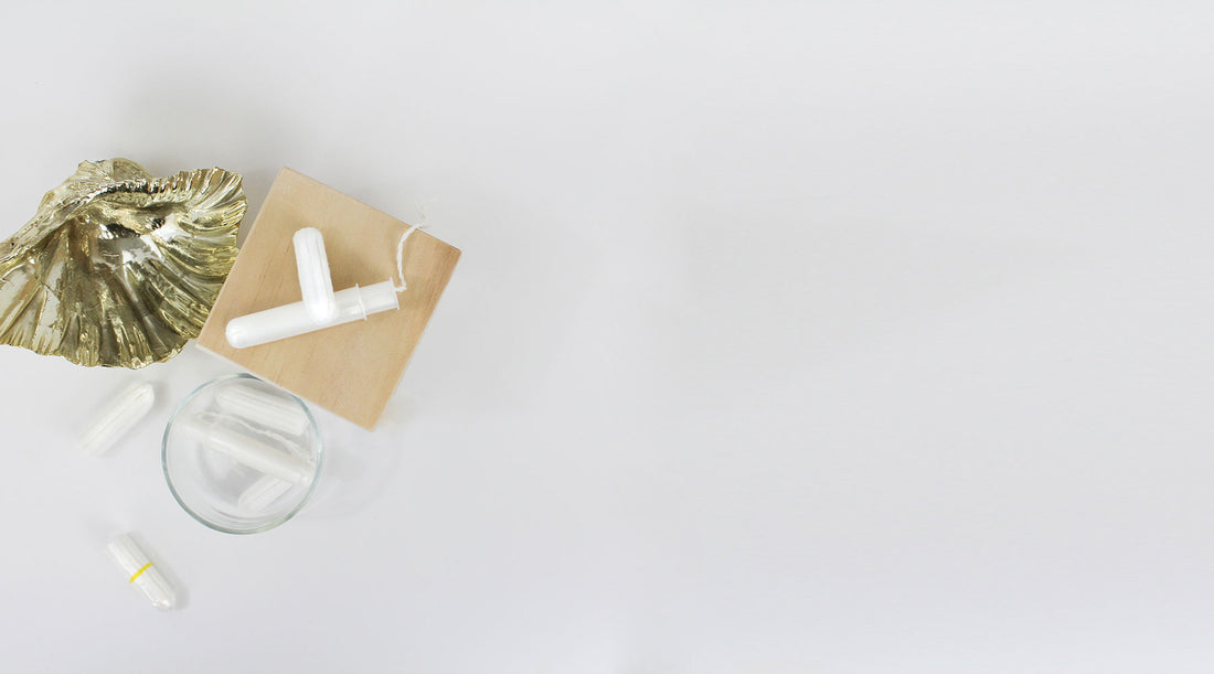 Tampons displayed on white surface
