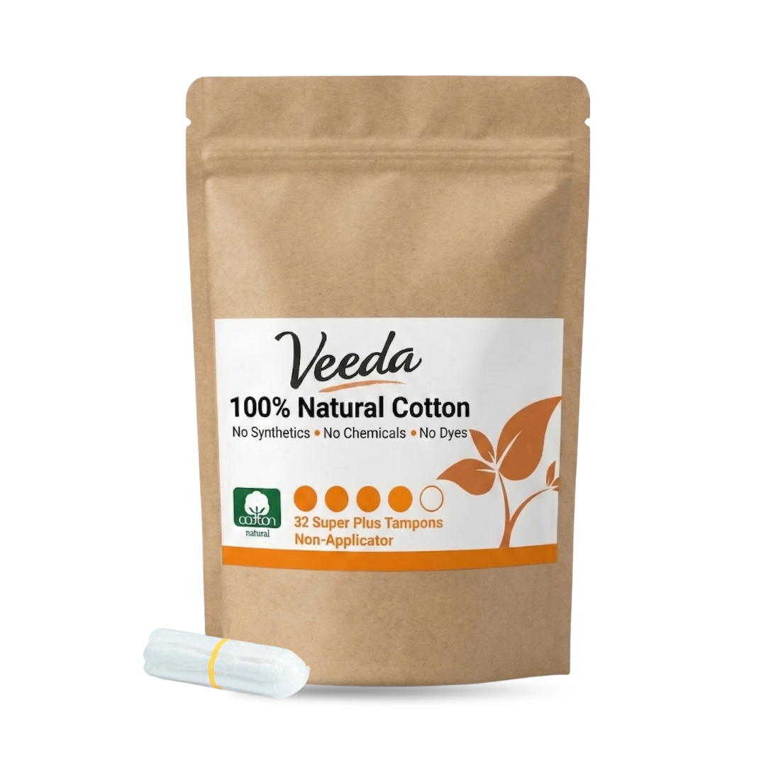 Veeda 100% Natural Cotton Non-Applicator Tampons