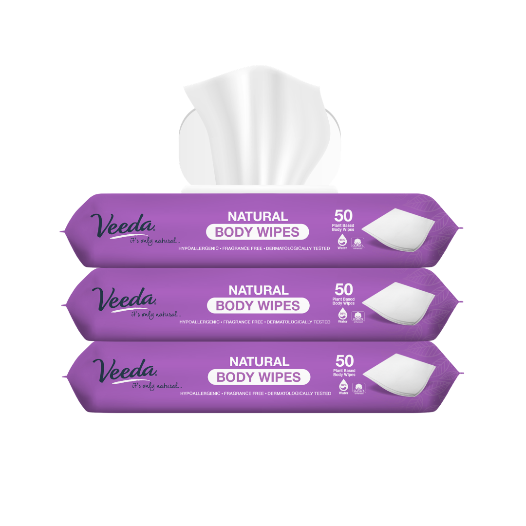Veeda Extra Large Body Wipes for Adults (8.66” x 9.44”)