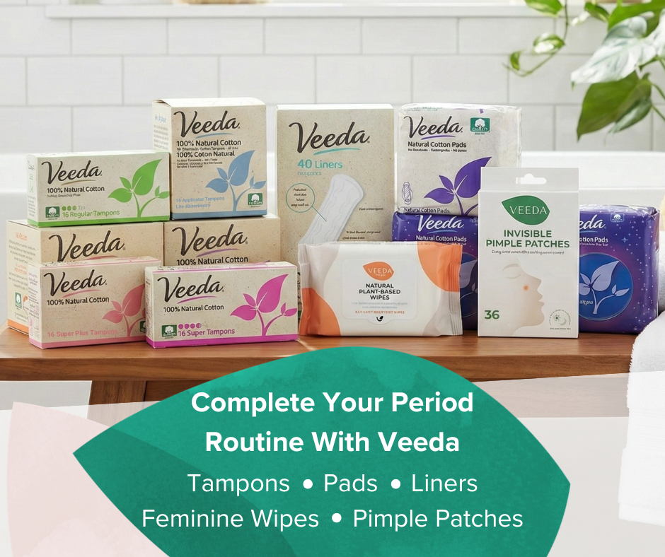 Veeda 100% Natural Cotton Non-Applicator Tampons