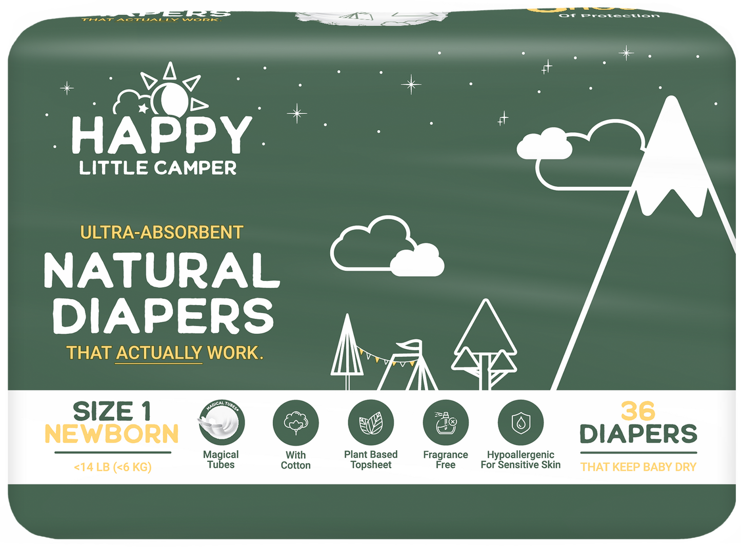 Natural, Ultra-Absorbent Baby Diapers