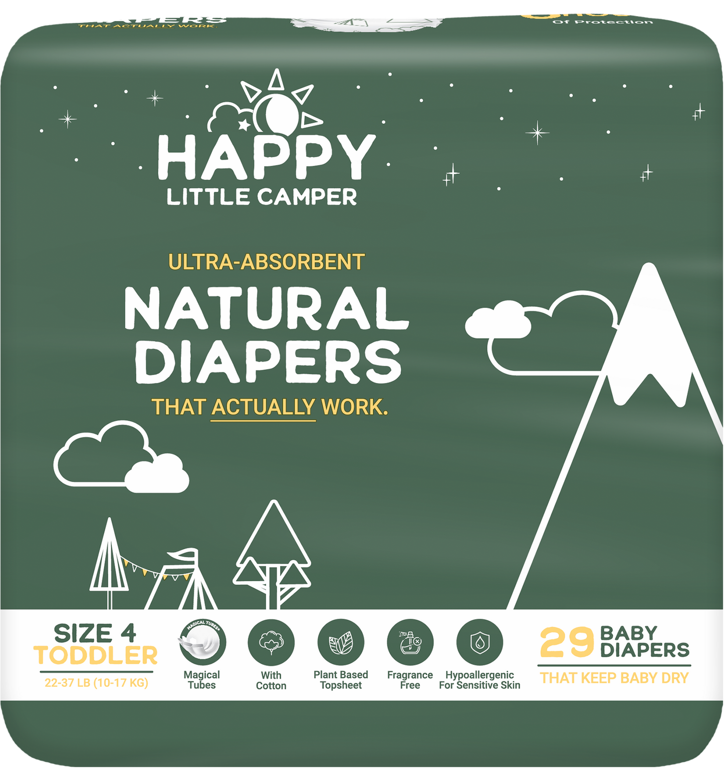 Natural, Ultra-Absorbent Baby Diapers