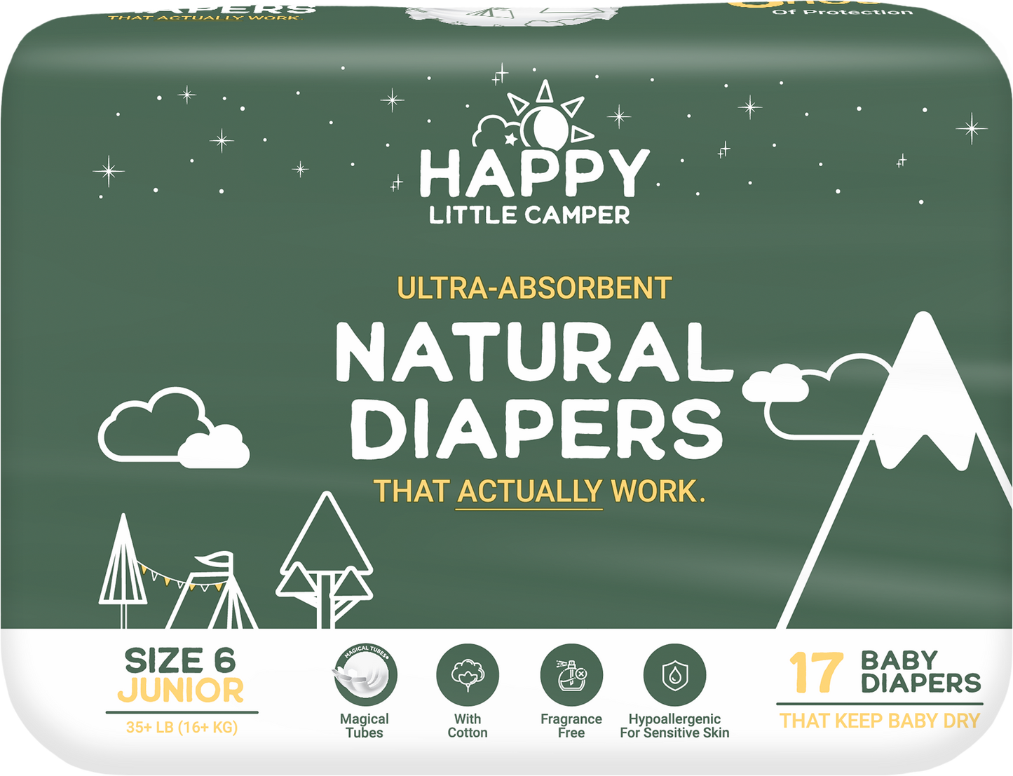 Natural, Ultra-Absorbent Baby Diapers
