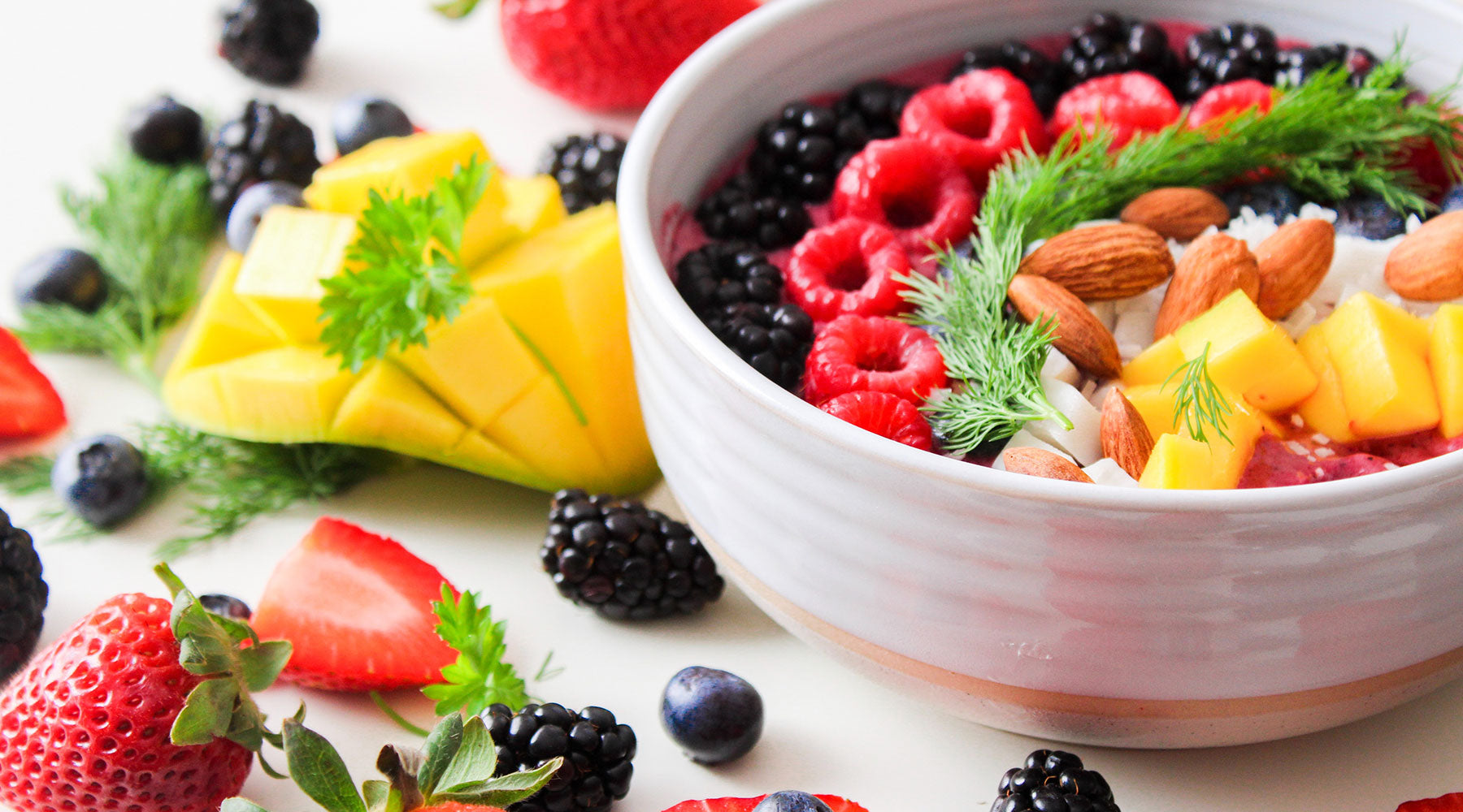 Bowl of fruit and yogurt