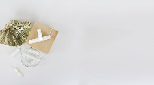 Tampons displayed on white surface