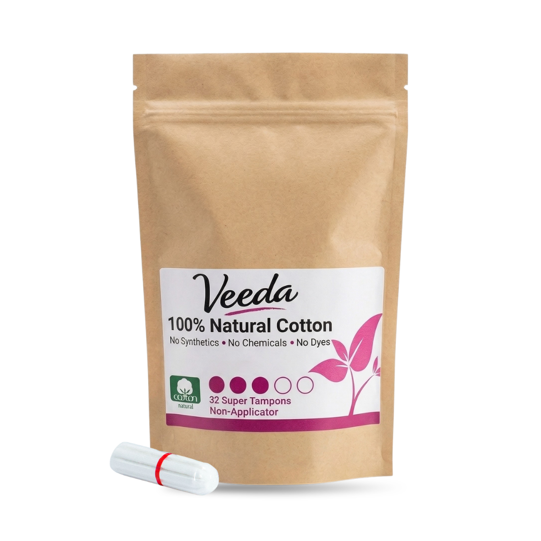 Veeda 100% Natural Cotton  Non-Applicator Tampons