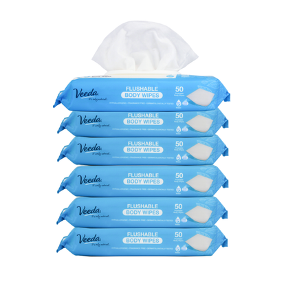 Veeda Natural Flushable Body Wipes
