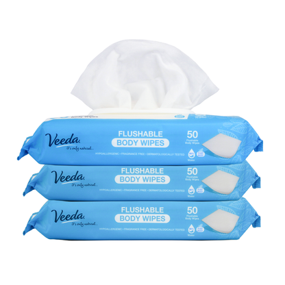 Veeda Natural Flushable Body Wipes
