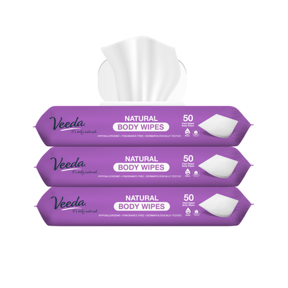 Veeda Extra Large Body Wipes for Adults (8.66” x 9.44”)