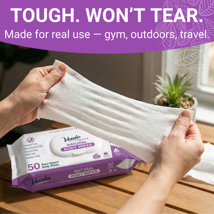 Veeda Extra Large Body Wipes for Adults (8.66” x 9.44”)