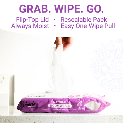 Veeda Extra Large Body Wipes for Adults (8.66” x 9.44”)