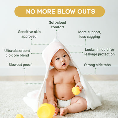 Natural, Ultra-Absorbent Baby Diapers