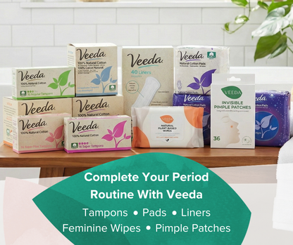 Veeda 100% Natural Cotton  Non-Applicator Tampons