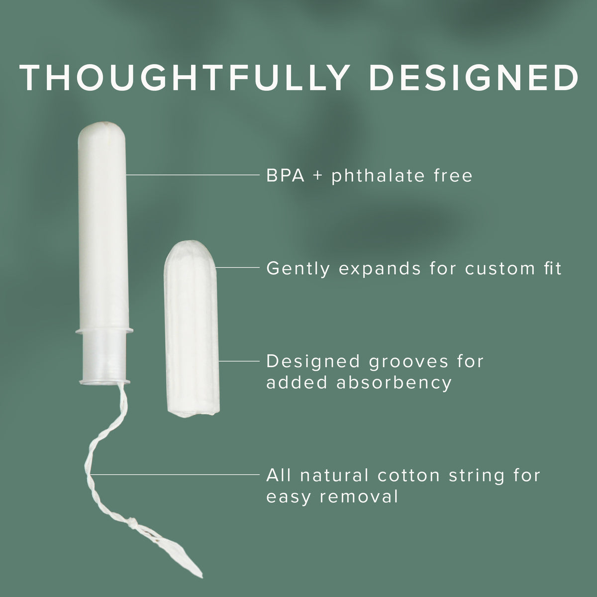 Veeda 100% Natural Cotton BPA-Free Compact Applicator Tampons