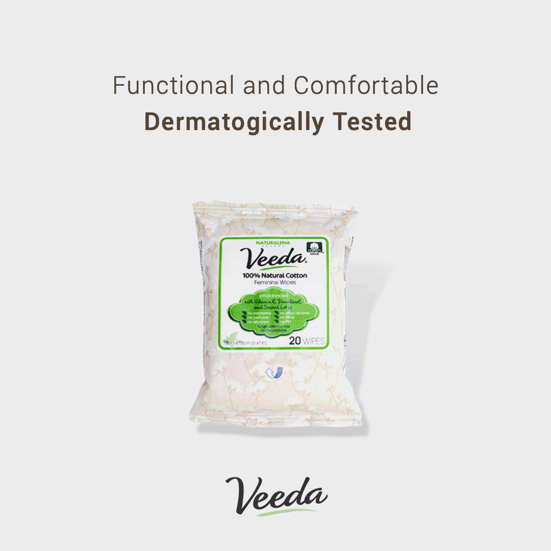Veeda Ultra Thin Natural Cotton Night Period Pads | veedausa.com