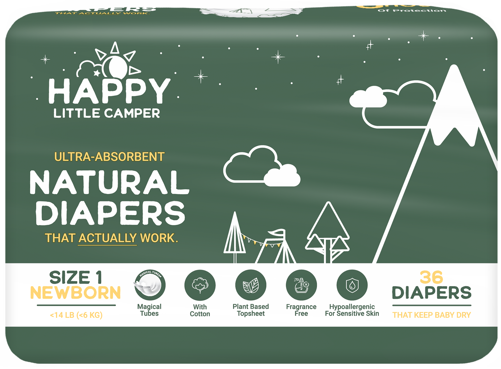 Natural, Ultra-Absorbent Baby Diapers