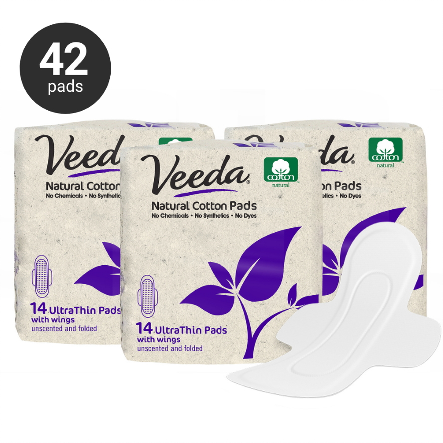 Veeda Hypoallergenic Period Pads, Ultra Thin With Wings | veedausa.com
