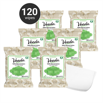 Veeda 100% Natural Feminine Wipes with Vitamin E | veedausa.com