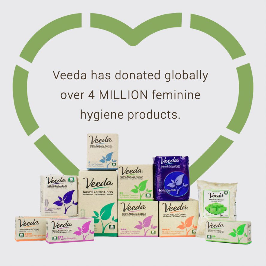 Veeda Ultra Thin Natural Cotton Night Period Pads | veedausa.com